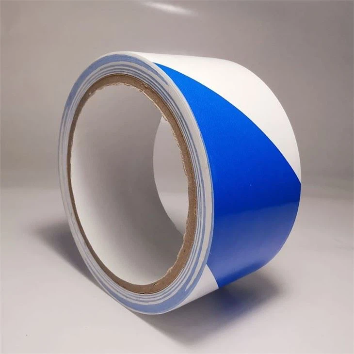 white blue floor tape
